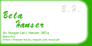 bela hanser business card